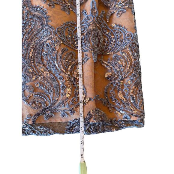 Free People New with Tags Night Shimmer Sequin Lace Mini Dress Size 12 0606O - Picture 4 of 11